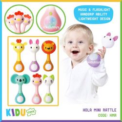 Mainan Anak Bayi Rattle Lucu Hola Mini Rattle Karakter Lion Rabbit Elephant Giraffe Cat Chicken Kidu Toys - HMR