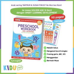 Kidu Academy Preschool Workbook Age 2-4 (110+ Activities) - PW24100A