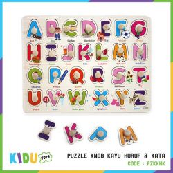 Puzzle Knob Kayu Huruf & Kata	  - PZKKHK 